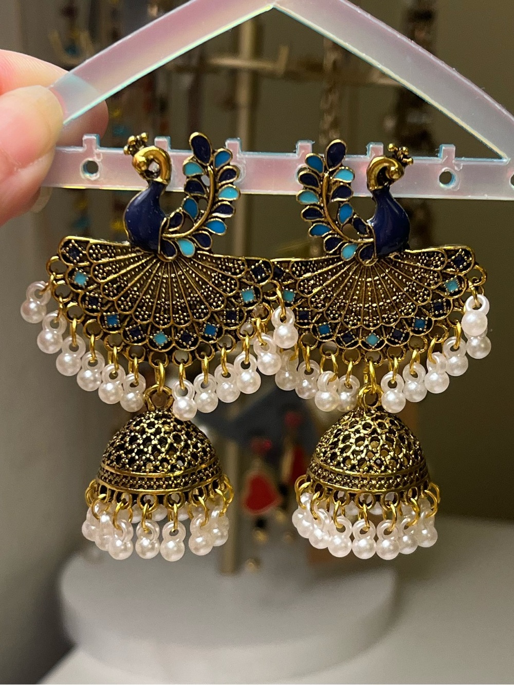 Peacock Jhumka Earrings